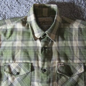 Dixxon Shirt Mens L 300 Blackout Flannel Pearl Snap Designer Casual